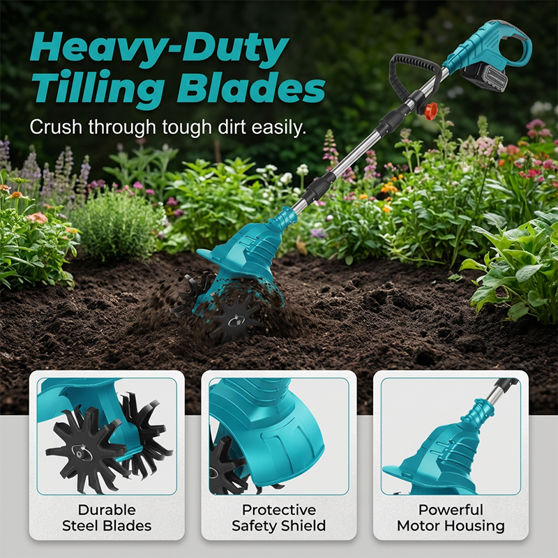 Draadloze elektrische tuinfrees en cultivator