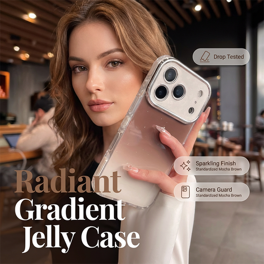 Glitter telefoonhoesje met camerabescherming en glanzende afwerking
