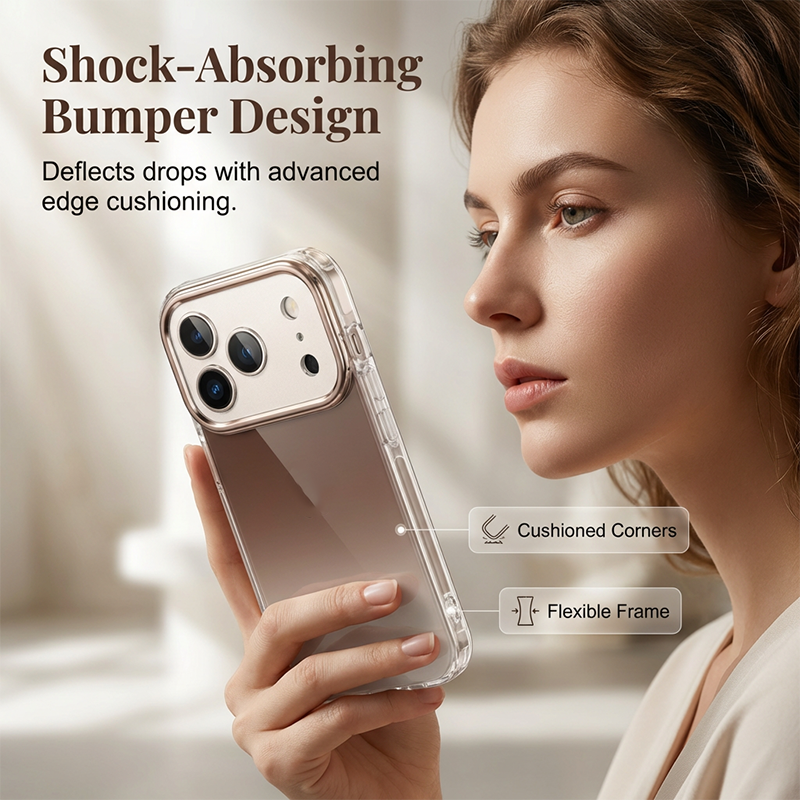 Glitter telefoonhoesje met camerabescherming en glanzende afwerking