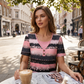 🔥Nep Tweedelig Gestreept Top – Henley, Casual ✨