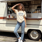 “Life is Good” T-shirt met madeliefjesprint