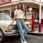 “Life is Good” T-shirt met madeliefjesprint