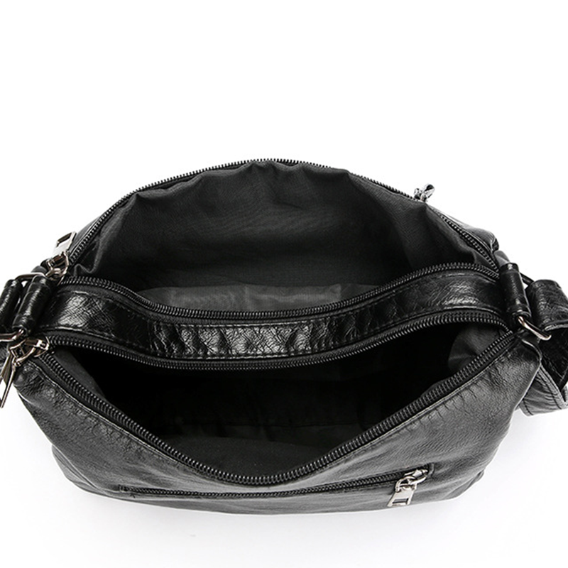 Dames zacht PU-leer crossbody tas met meerdere vakken