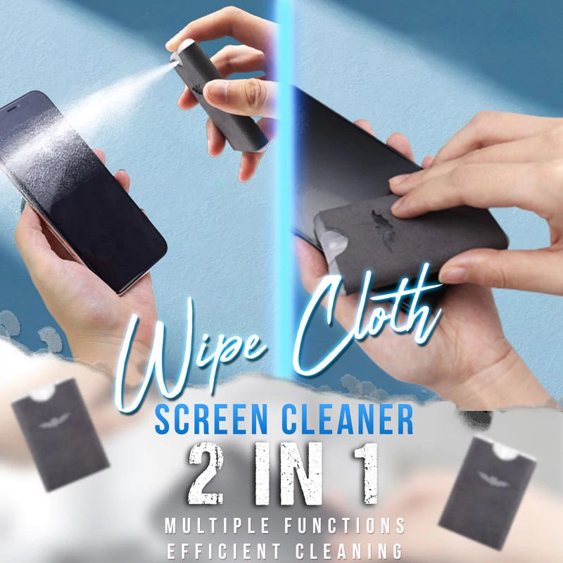 2-in-1 Schermreiniger en Microvezeldoek – Draagbare Spray en Wisser voor Alle Schermen
