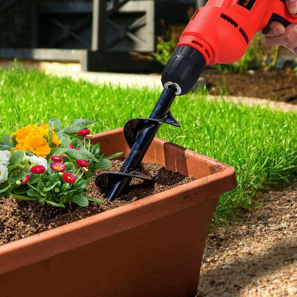 🌞Tuinboor Spiraalboor voor Boormachine – Snel en Moeiteloos Planten van Bloembollen en Zaailingen