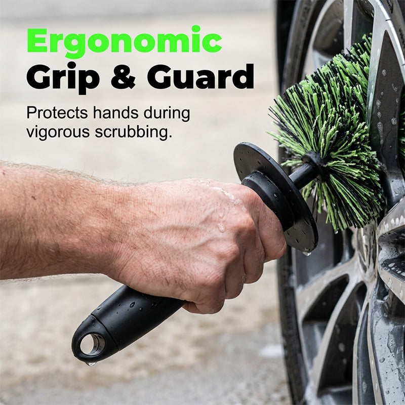 🔥UITVERKOOP 2026💥 50% KORTING🧼Reinigingsborstel voor wielen en velgen – microvezel met groot bereik voor velgen, remklauwen en de motorruimte – krasvrije zachte borstelharen, ergonomische handgreep + knokkelbescherming – inclusief opbergdoos