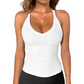 Dames geribbelde V-hals tanktop