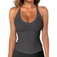 Dames geribbelde V-hals tanktop