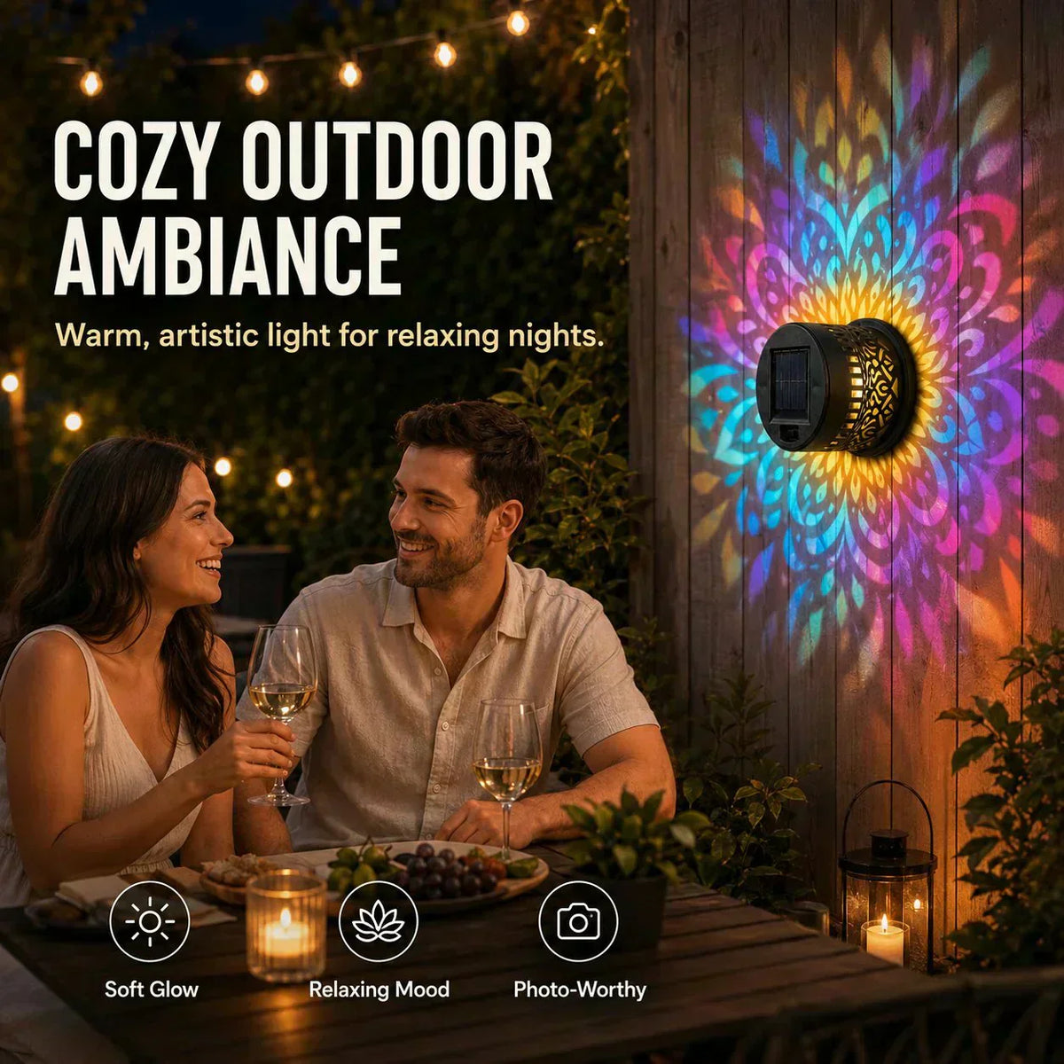 🌞50% KORTING🌀Mandala-lamp op zonne-energie – Prachtige patroonprojectie, 2-in-1 vloer- en wandverlichting & IP65 waterdicht met automatische aan/uit-functie 🌿