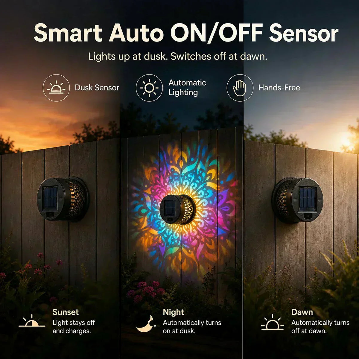 🌞50% KORTING🌀Mandala-lamp op zonne-energie – Prachtige patroonprojectie, 2-in-1 vloer- en wandverlichting & IP65 waterdicht met automatische aan/uit-functie 🌿