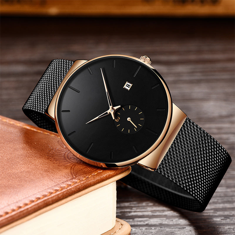 Minimalistische Waterdichte Quartzhorloge voor Heren