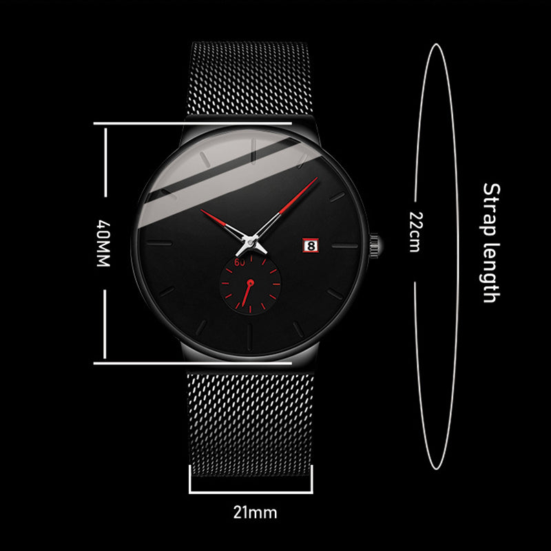 Minimalistische Waterdichte Quartzhorloge voor Heren