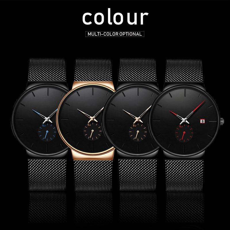 Minimalistische Waterdichte Quartzhorloge voor Heren