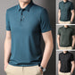 Heren slim fit T-shirt met korte mouwen en kraag