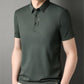 Heren slim fit T-shirt met korte mouwen en kraag