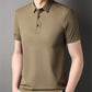 Heren slim fit T-shirt met korte mouwen en kraag