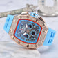 ⌚ Beperkte oplage – 56% korting✨ Luxe herenhorloge in tonneauvorm met strass-versiering