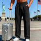 👖Herenbroek met elastische tailleband en trekkoord, recht model