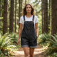 🌸Retro Effen Kleur Tuinbroek met Verstelbare Bandjes – Knoopsluiting, Grote Zakken, Relaxte Pasvorm✨