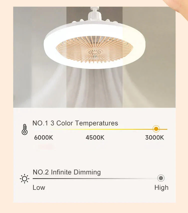 💡50% KORTING🔥LED-plafondventilator met afstandsbediening – 3 snelheden, stille DC-motor en dimbaar licht – Perfect voor de slaapkamer en de woonkamer ✨
