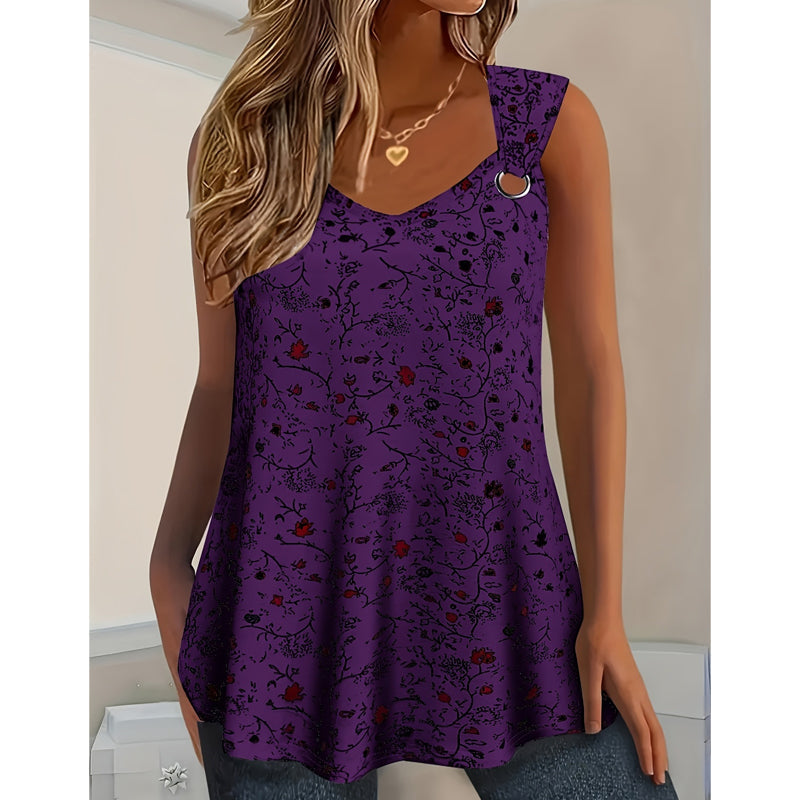 👚NU 50% KORTING🌸Zomerse tanktop met bloemenprint voor dames – Zacht, ademend en mouwloos – perfect voor warme dagen, stranduitstapjes of als casual laagje ☀️