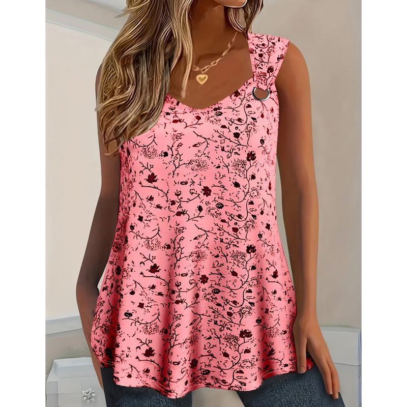 👚NU 50% KORTING🌸Zomerse tanktop met bloemenprint voor dames – Zacht, ademend en mouwloos – perfect voor warme dagen, stranduitstapjes of als casual laagje ☀️
