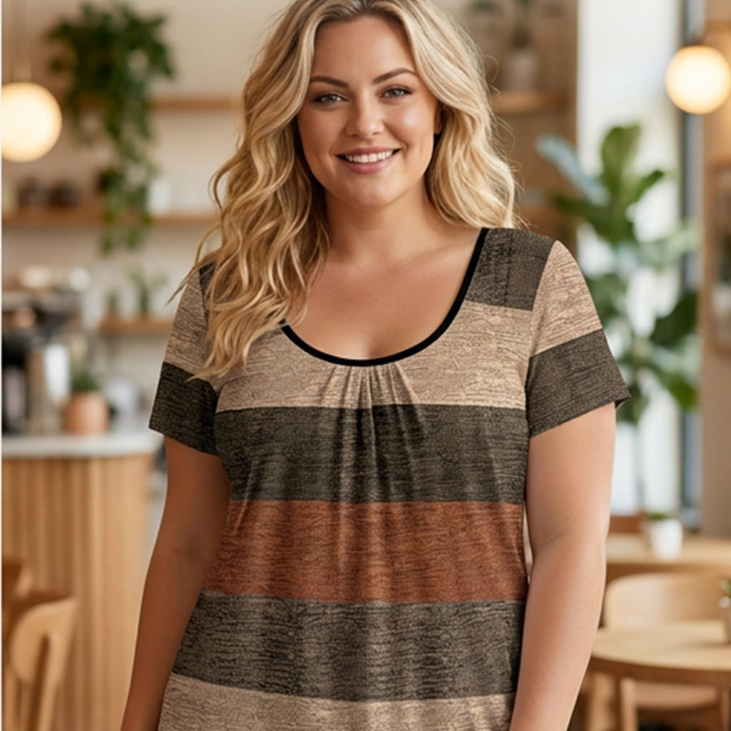 Dames Geplooid T-shirt in Grote Maten