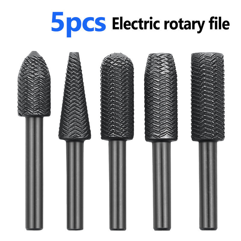 🔧 NU 50% KORTING!✨ 5-delige set roterende staalvijlen – Duurzaam, verschillende vormen & effectief ontbramen 🛠️