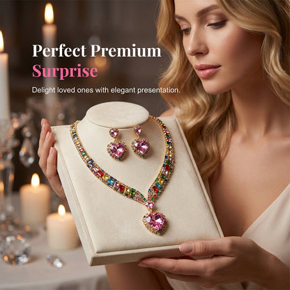💎Beperkte tijd 50% korting✨Fonkelende hartensieraden set – ketting & oorbellen, elegant, lichtgewicht💖