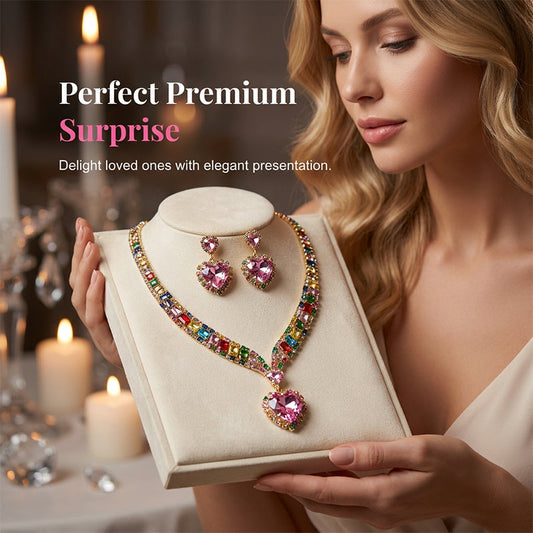 💎Beperkte tijd 50% korting✨Fonkelende hartensieraden set – ketting & oorbellen, elegant, lichtgewicht💖