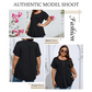 Dames geplooide voorkant pofmouw T-shirt