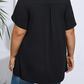 Dames geplooide voorkant pofmouw T-shirt