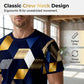 Heren 3D geometrische print ronde hals shirt