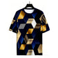 Heren 3D geometrische print ronde hals shirt