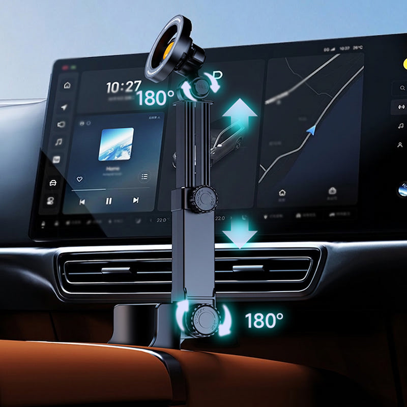 Autobekerhouder voor mobiele telefoons – 360° verstelbaar, krachtige N52-magneet, bediening met één hand, geschikt voor alle telefoons, stabiele modellen met magneet- en klembevestiging voor veilig rijde