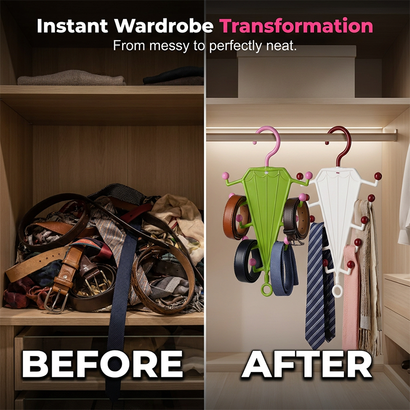 ⏰🎁Multifunctioneel V-vormig dubbelzijdig opbergrek met hangers