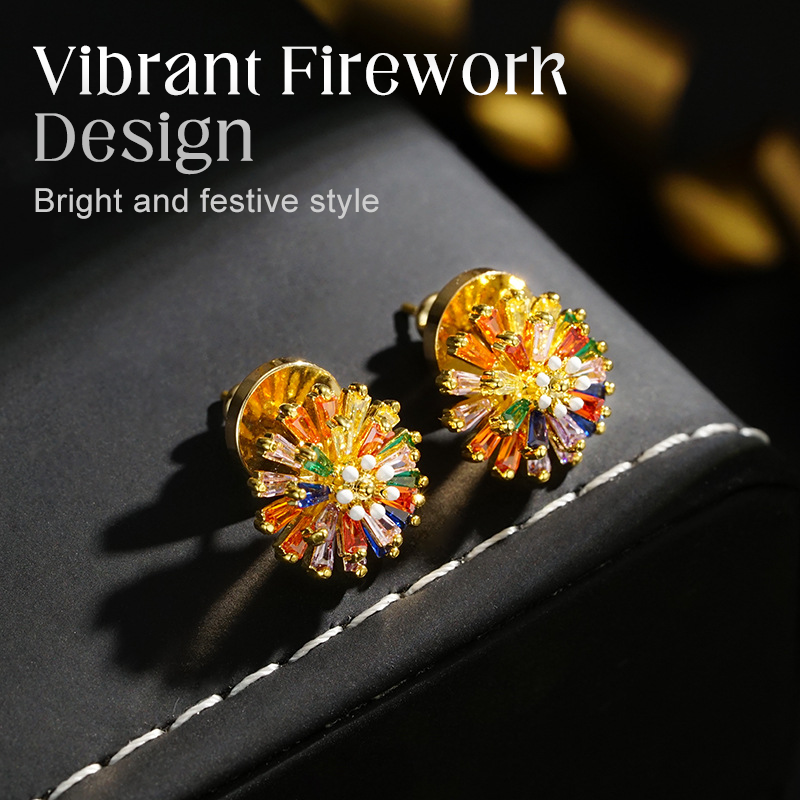 🥳2026 Nieuwe Stijl🥳💞50K+ VERKOCHT!💥50% KORTING! 🔥 Kleurrijke Vuurwerk Oorbellen en Ketting voor Dames