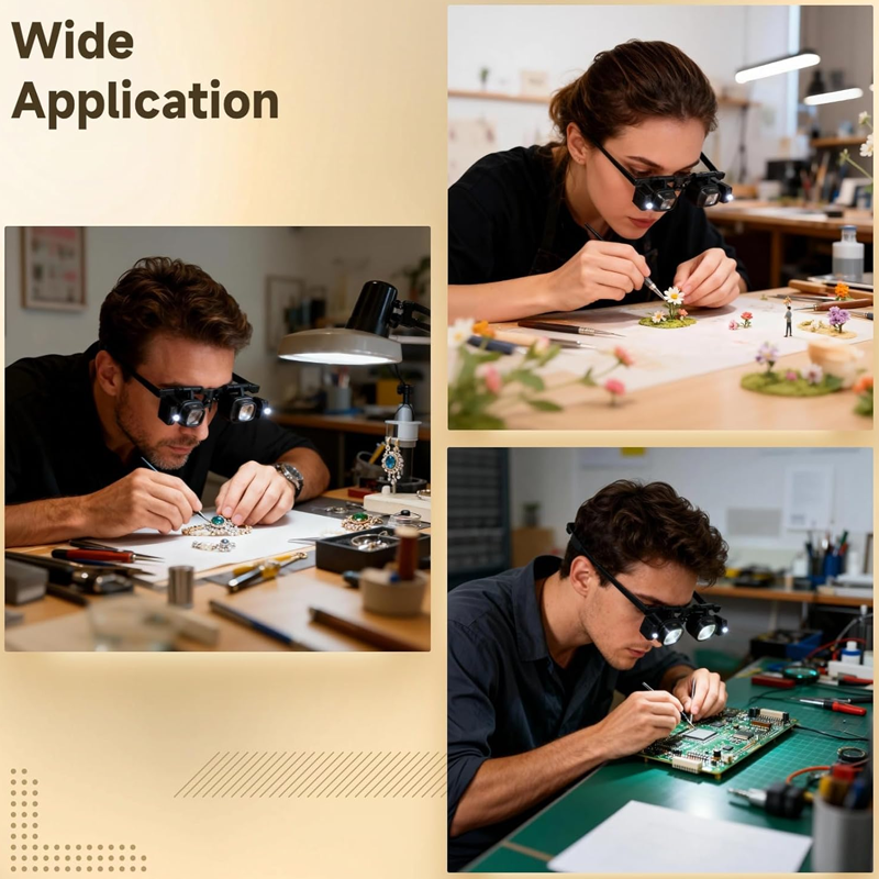 ⏰Precisie-LED-loep voor elektronica en knutselwerk – Verstelbare houder en 10-20x zoom – Handsfree, krachtige verlichting – ideaal voor solderen, horlogereparaties of miniatuurschilderen