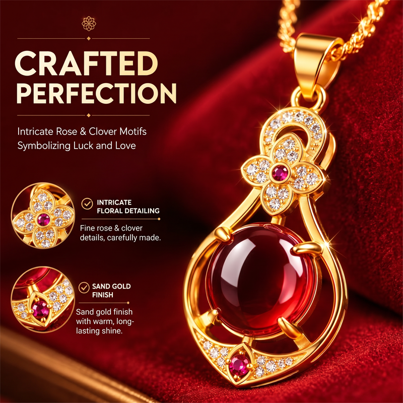 🔥 2026 Hot Sale 50% KORTING！！ 🎁 Elegante vierbladige klaver traanvormige halsketting 14K goudkleurig, een symbool van geluk, 💎💖