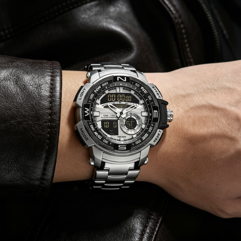 🎇50% KORTING⌚Sporthorloge met dubbel display voor heren✨