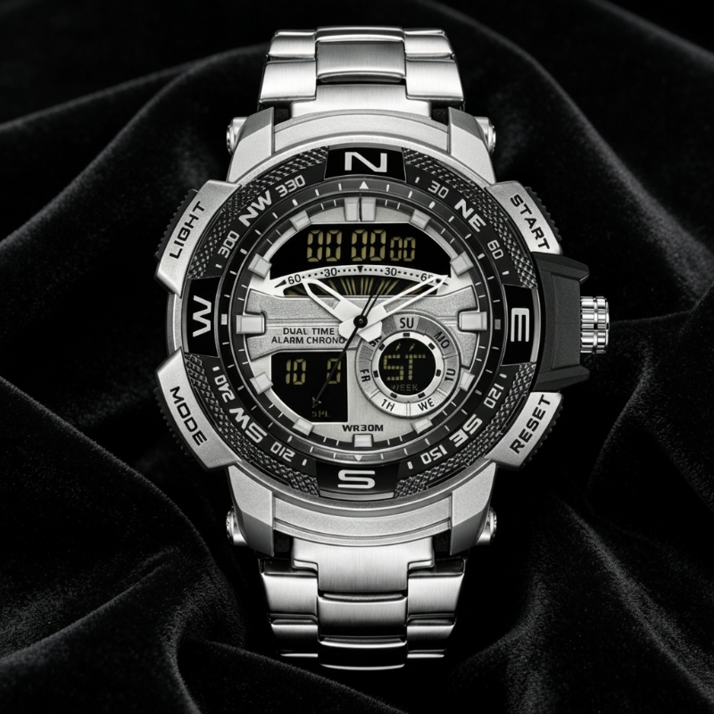 🎇50% KORTING⌚Sporthorloge met dubbel display voor heren✨