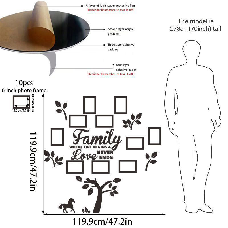 📢📢50% OFF⏰3D familiestamboom fotolijst muursticker