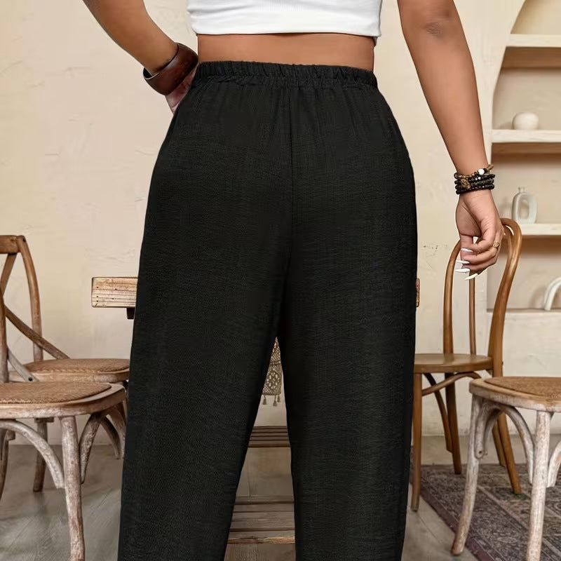 Dames Relaxed Fit Broek met Omgeslagen Enkels
