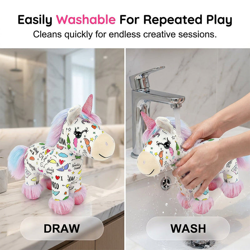 DIY Kleur-in Eenhoorn Pluche Speelgoedset