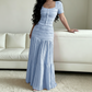 Women's Square Neck Bodice & Maxi Skirt Set