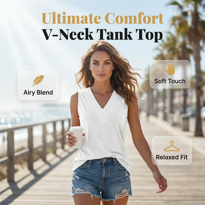 👕 Casual mouwloze tanktop met V-hals voor dames 🌸