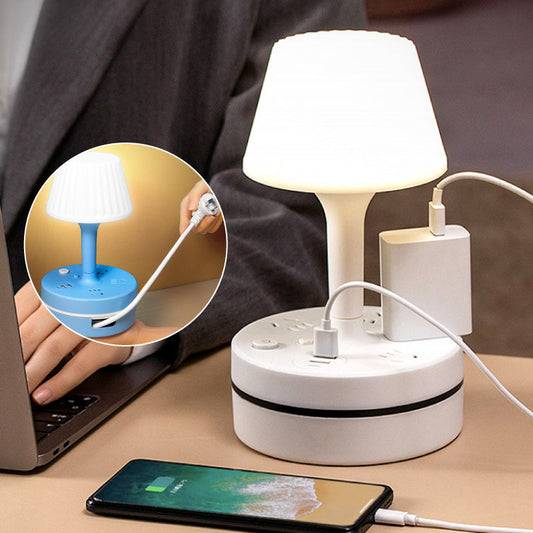 ❄️Zomerfresh 50% Korting!💡Nachtlamp met Stopcontacten & USB-poorten – Stijlvolle Bedlamp met Oplaadstation voor Slaapkamer, Bureau & Studentenkamer