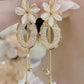 Elegant Flower Tassel Dangle Earrings