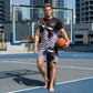 Heren T-shirt en Short Set met Abstracte Print