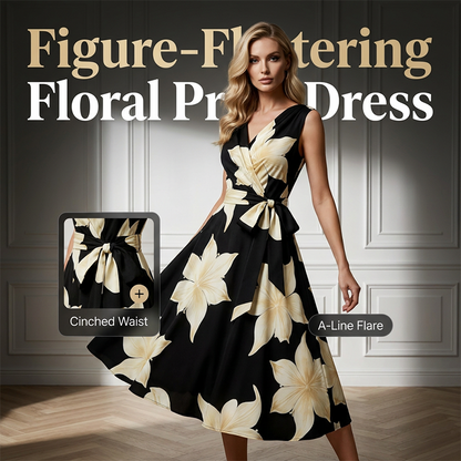 Mouwloze jurk met bloemenprint voor dames